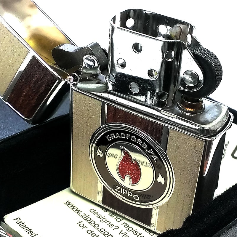 福袋 セール ZIPPO 木目調 炎 かっこいい ジッポ ロゴ フレーム ライター その他