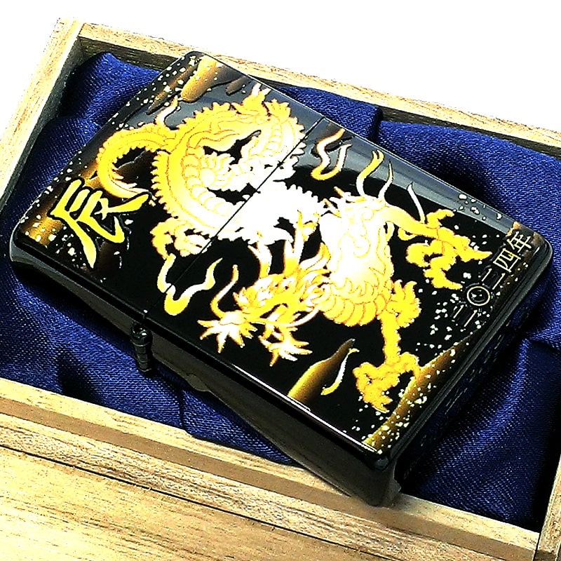 ZIPPO ジッポ ライター 辰 和柄 黒チタン 龍 2024年 干支 令和6 ZIPPO ジッポ ライター 辰 和柄 黒チタン 龍 2024年 干支 令和6
