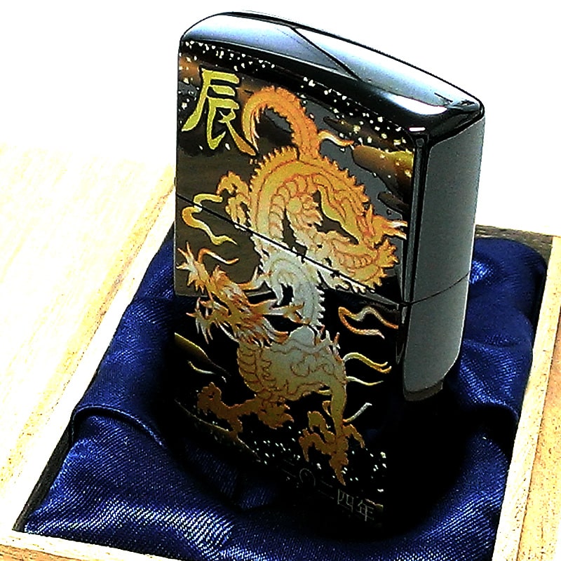 ZIPPO ジッポ ライター 辰 和柄 黒チタン 龍 2024年 干支 令和6 ZIPPO ジッポ ライター 辰 和柄 黒チタン 龍 2024年 干支 令和6