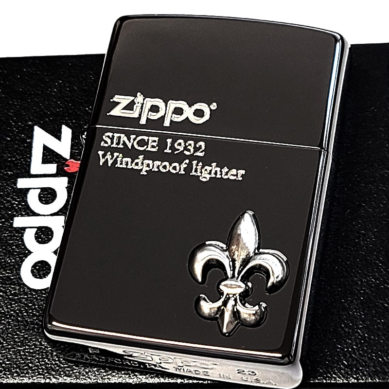ZIPPO ライター ユリメタル ジッポ ロゴ かっこいい ブラック