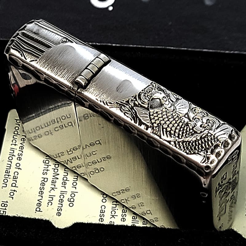 ZIPPO（ジッポー） アーマー 限定 3面彫刻 昇鯉 アンティークシルバー