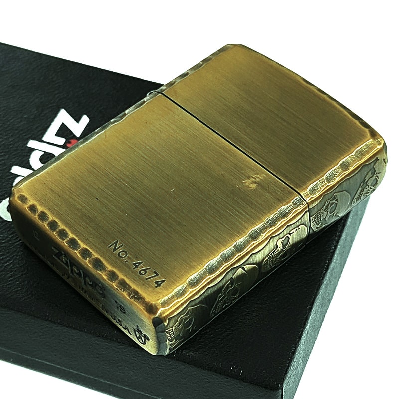 ZIPPO 訳あり アーマー 限定 3面彫刻 スカル アンティーク