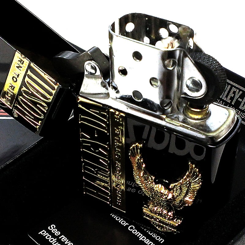 楽天市場】ZIPPO ハーレー ダビッドソン 黒金 イーグル 鷹