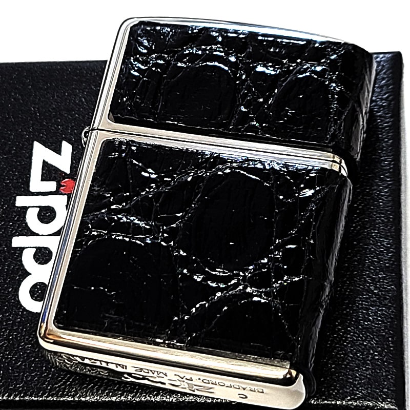 ZIPPO（ジッポー） ライター アーマー 本クロコダイル革 3面連続加工