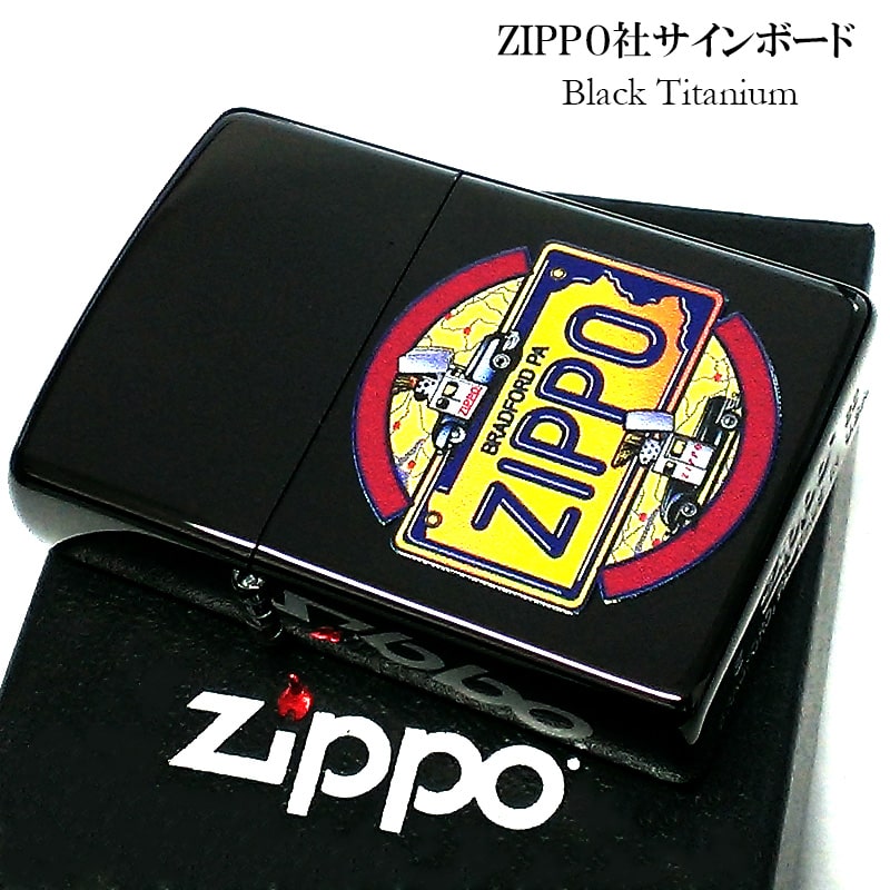 ZIPPO ライター ブラック チタンコーティング サインボード