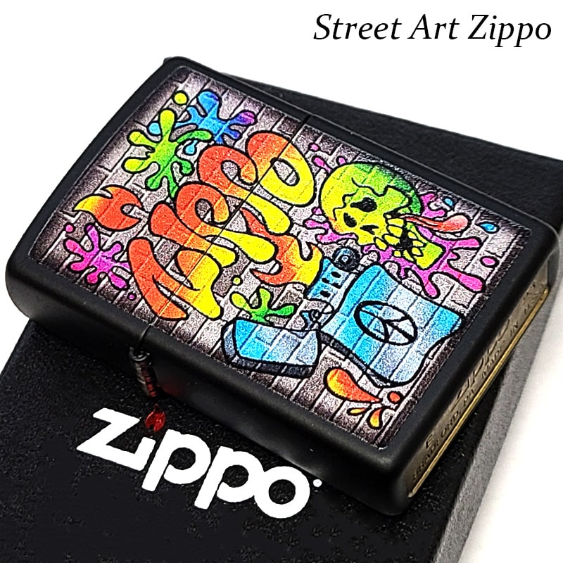 ZIPPO（ジッポー） ストリート アート おしゃれ ドクロ マットブラック
