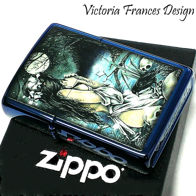ZIPPO ライター ヴィクトリア・フランセ ジッポ ブルー アート 青 綺麗 美しい クール おしゃれ メンズ レディース プレゼント ギフト