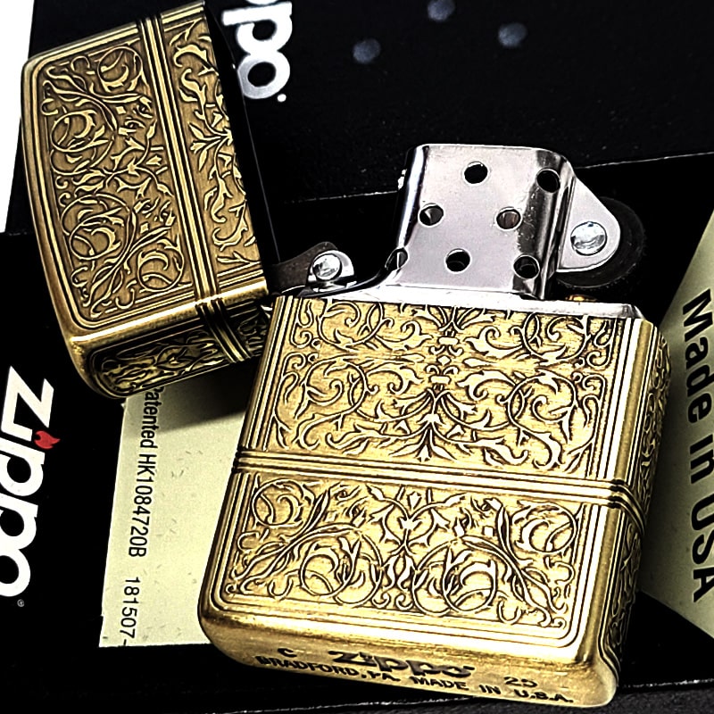 ZIPPO（ジッポー） ライター 4面精密彫刻 アラベスク ゴールド ジッポ