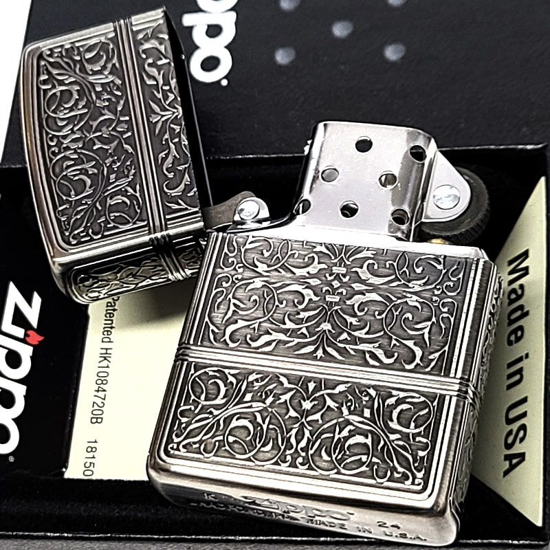 ZIPPO（ジッポー） ライター シルバー アラベスク ジッポ おしゃれ 4面