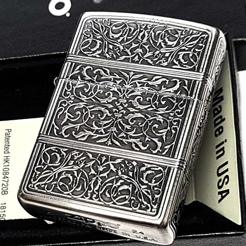 ZIPPO（ジッポー） ライター シルバー アラベスク ジッポ おしゃれ 4面
