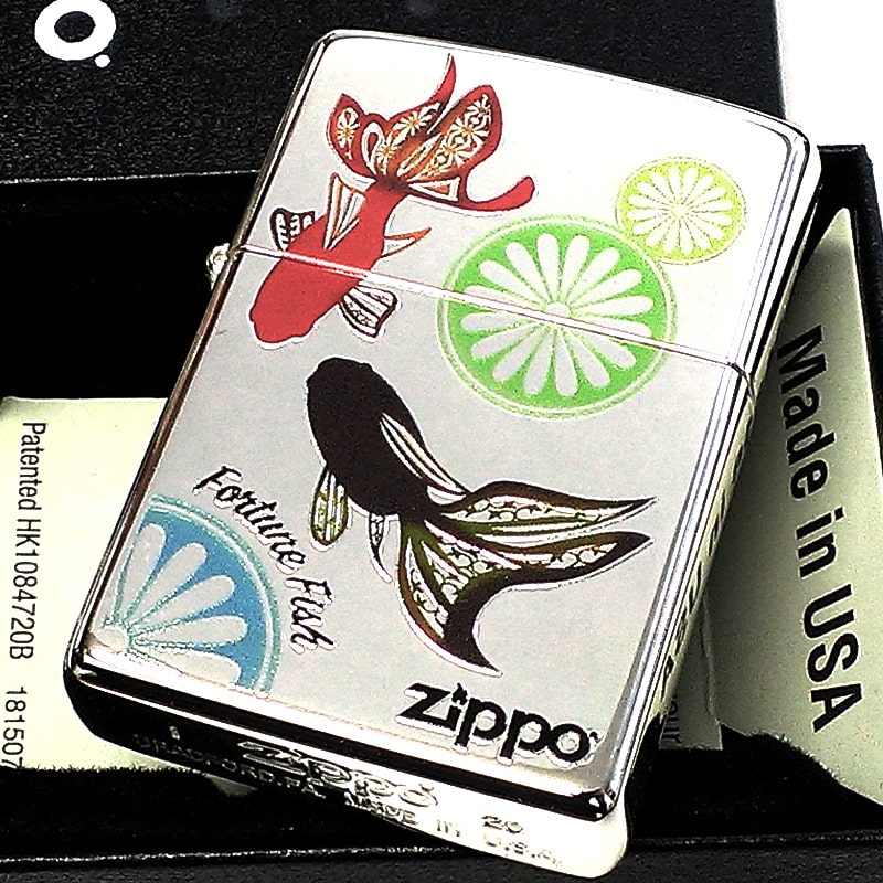 ZIPPO（ジッポー） 特価品 和柄 幸福金魚 ジッポ ライター 銀 シルバー 
