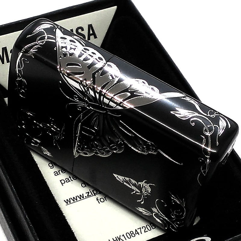 ZIPPO ライター 蝶 バタフライ ジッポー かわいい 和柄 マット