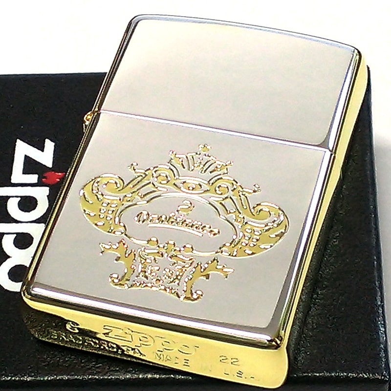 ZIPPO オロビアンコ シルバー＆ゴールド 金銀 ロゴ ブランド ジッポ
