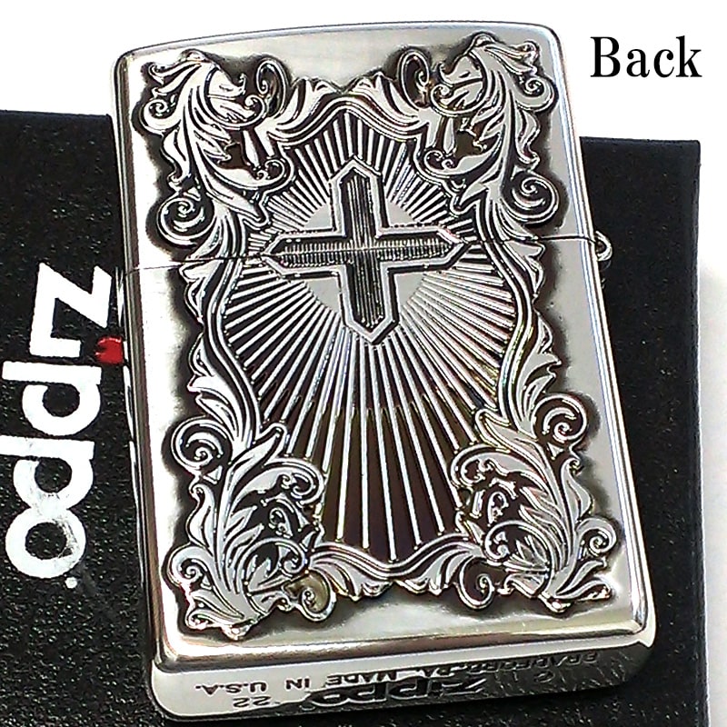 ZIPPO ディープエッチングアラベスクマリア 銀 ジッポ ライター 逆エッチング 御守り 彫刻 シルバーいぶし 両面柄 かっこいい 女性 メンズ