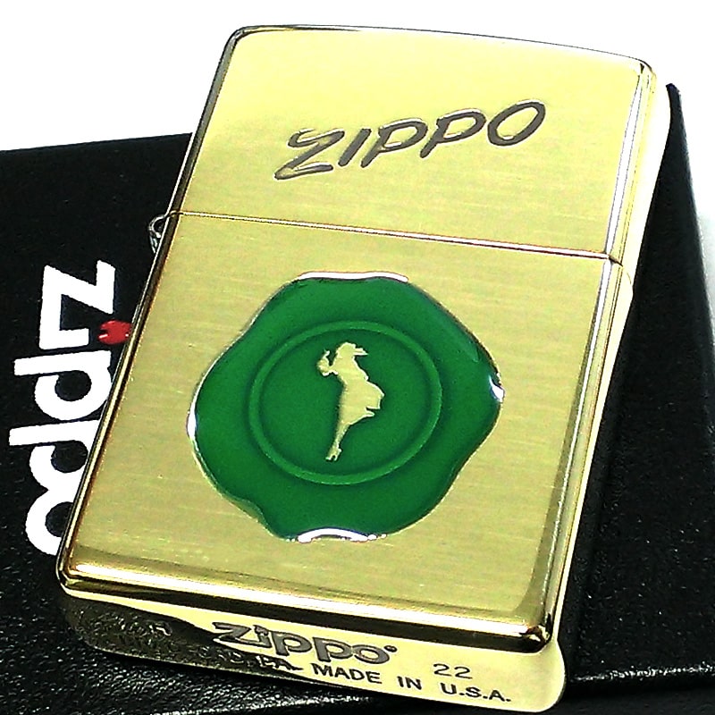 ZIPPO ライター Windy ジッポ ウィンディ ガール シーリングスタンプ アンティークブラス ロゴ グリーン メンズ ギフト