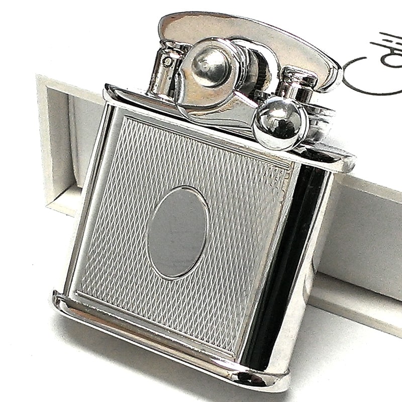オイルライター コリブリ Colibri ミラー エンジンタン レトロ 銀