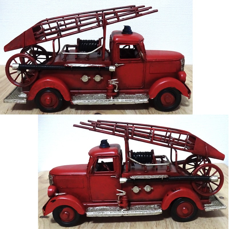 ヴィンテージカー 消防車 オブジェ レトロ ブリキ Fire Dept