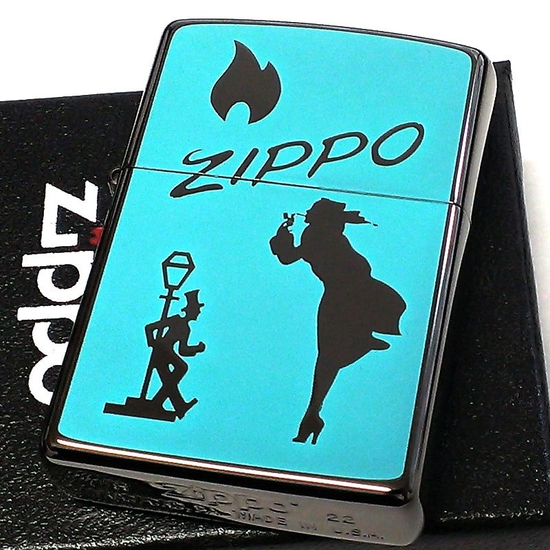 ZIPPO ウィンディ ガール ジッポ ライター クラシックロゴ ドランク Windy ブラックニッケル ブルー メンズ レディース ギフト