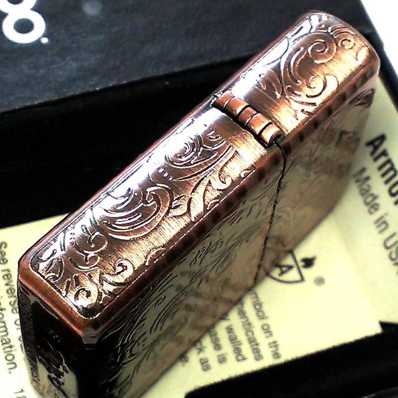 特価品 ZIPPO アーマー 5面 アラベスク 銅古美 ライター カッパー 