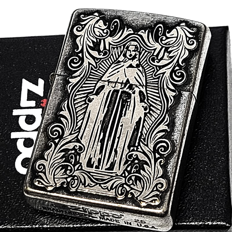 ZIPPO（ジッポー） ディープエッチングアラベスクマリア 銀古美 ジッポ