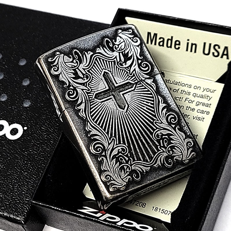 ZIPPO（ジッポー） ディープエッチングアラベスクマリア 銀古美 ジッポ