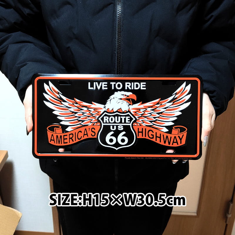 アメリカン レトロ ブリキ看板 USA製 おしゃれ ルート66 ライセンス
