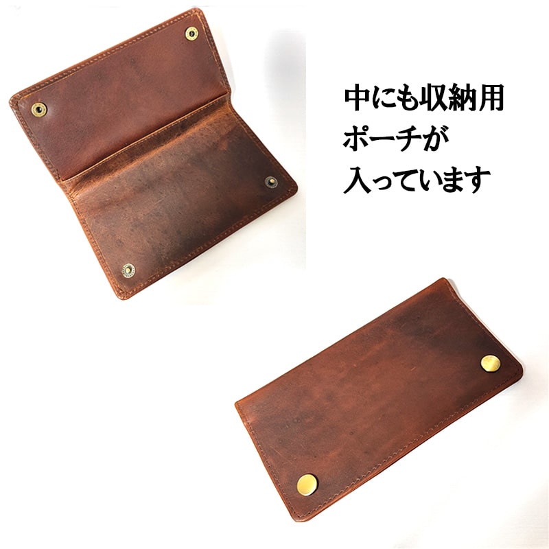 ohayo ! オーダー品　タバコポーチ2個 (ロロマレザー 黒) パイプポーチ シャコム 023 レザー ポーチ 2本用 CHACOM 喫煙具 本革
