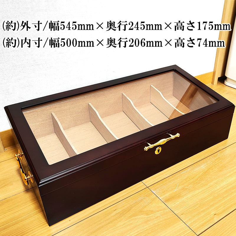 シガーボックス ヒュミドール ウインドウトップ 加湿器付き 葉巻