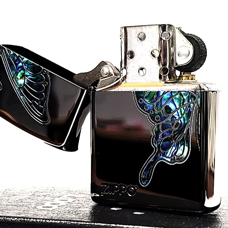 ZIPPO ライター ブルーバタフライ ジッポ 両面加工 ジッポロゴ