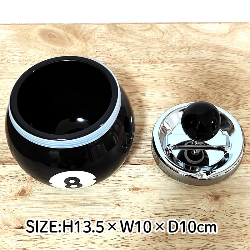 【入手困難】ビリヤードボール 箱+おまけ付き 卓上灰皿 ビリヤード 8ボールターン蓋つき アッシュトレイ