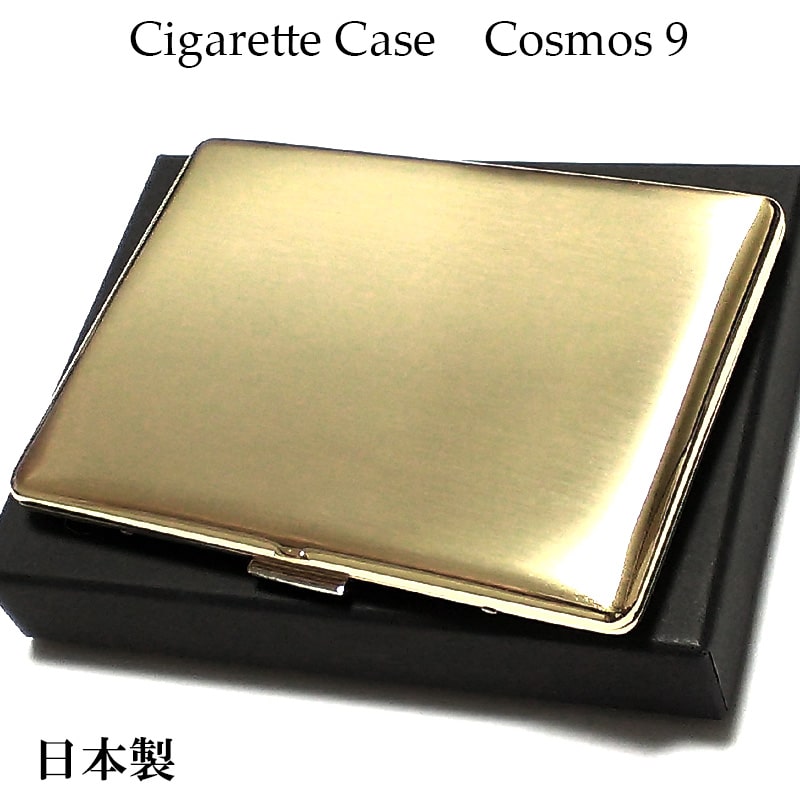 シガレットケース ロング タバコケース コスモス 薄型 ゴールド 
