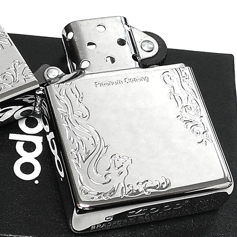 レビュー高評価の商品！ ZIPPO 鏡面シルバー ジッポ プラチナドラゴン ライター その他