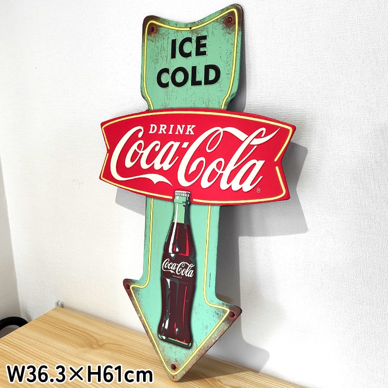 ブリキ看板 コカコーラ COKE SOLD HERE STREET ガレージ店舗 Coca Cola メタルサイン コカコーラ ブリキ看板 ガレージ COCA