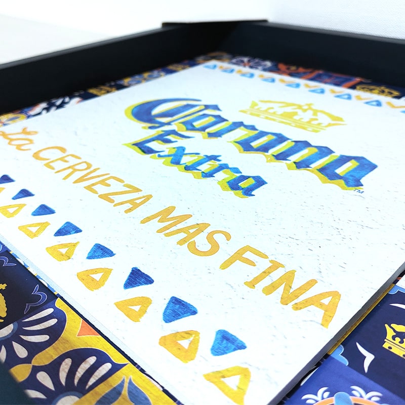 コロナ おしゃれ 看板 アートフレーム 木製 CORONA EXTRA ロゴ