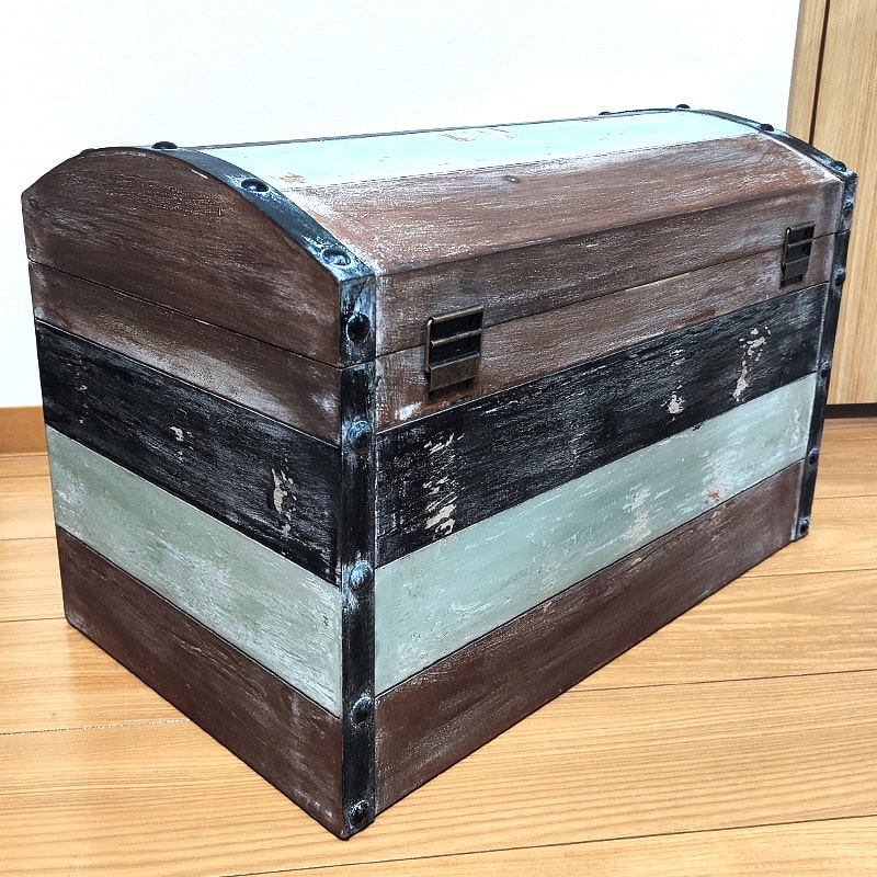 ビンテージレトロ木製コンテナ-トランクBOXビッグ レア ビンテージ