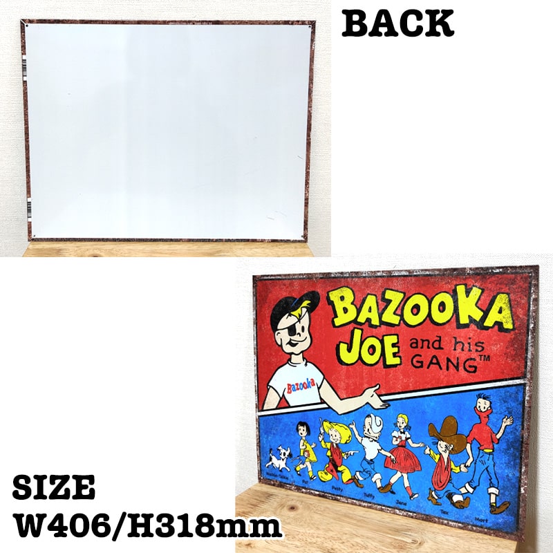 アメリカン レトロ ブリキ看板 BAZOOKA GANG バブルガム メタルサイン