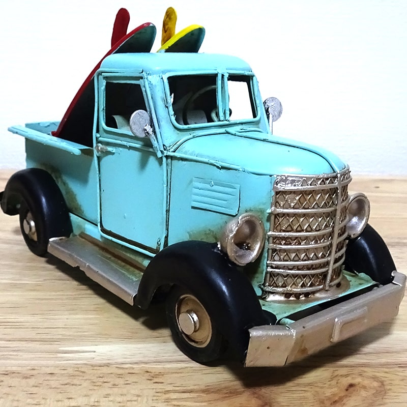 オールドカー　オブジェ　サーフィントラック アメリカン レトロ ヴィンテージカー オブジェ ミニ