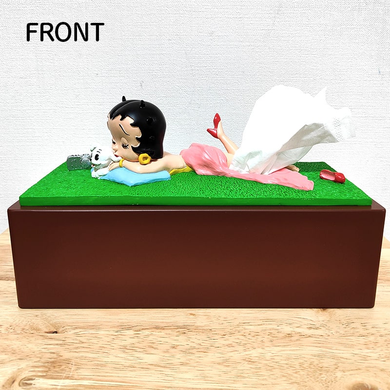 アメリカン レトロ ティッシュケース ベティ・ブープ 日光浴 かわいい