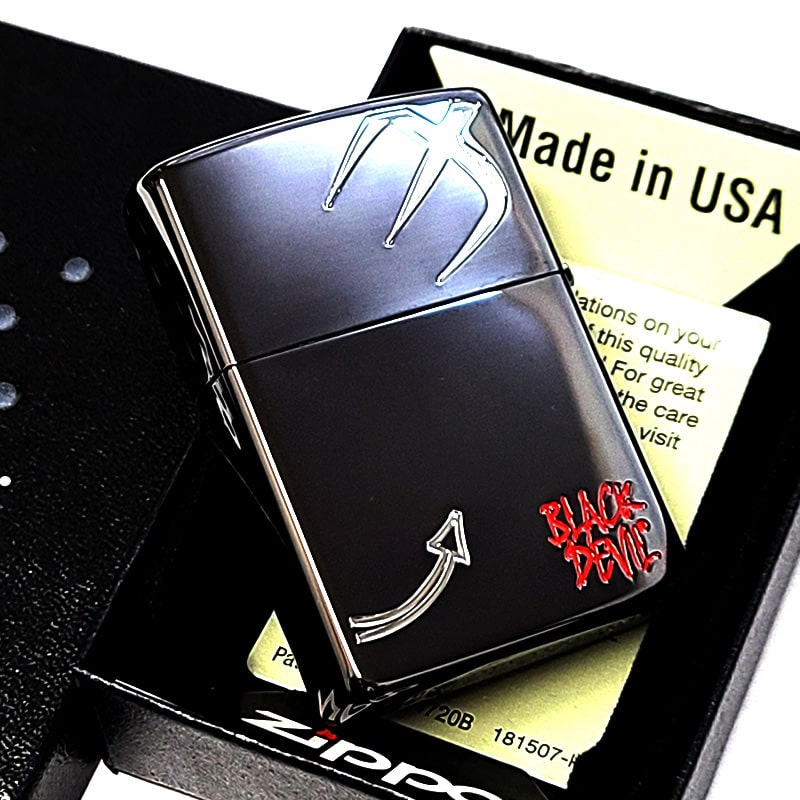 ZIPPO ライター ブラックデビル 両面柄 ジッポ 悪魔 たばこ 銘柄 BLACK