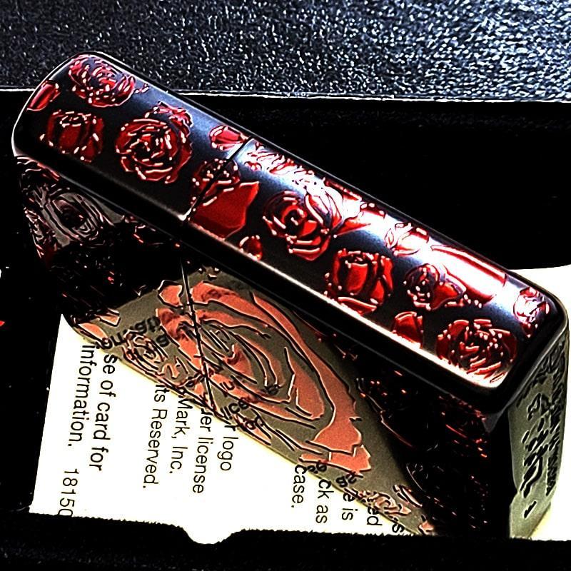 ZIPPO アーマー ジッポ ライター5面彫刻 ローズ 美しい マット