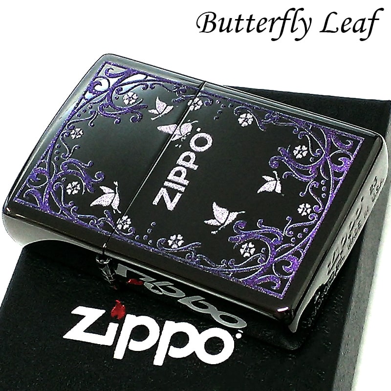 ZIPPO（ジッポー） ライター 蝶 バタフライ かわいい ブラックニッケル 