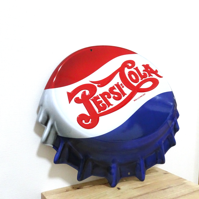 PEPSI ブリキ看板 ペプシ アンティーク 珍しい ボトルキャップ
