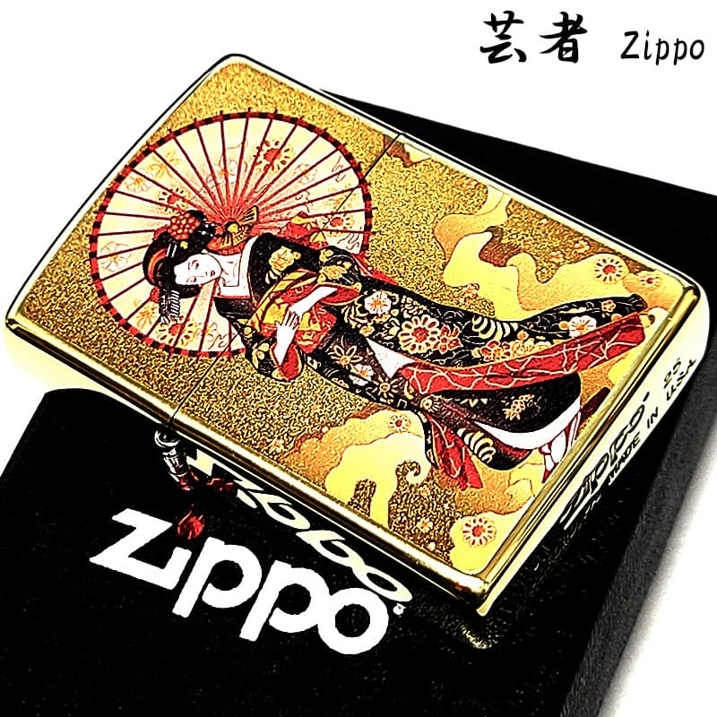 ZIPPO（ジッポー） ライター 芸者 和柄 ジッポ ゴールド 浮世絵 日本