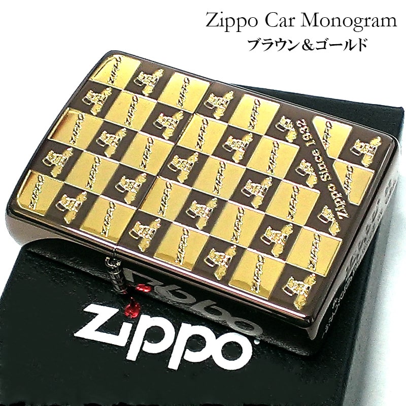 正規品販売！ ZIPPO ライター ブラウン 車 ジッポ モノグラム ジッポカー その他