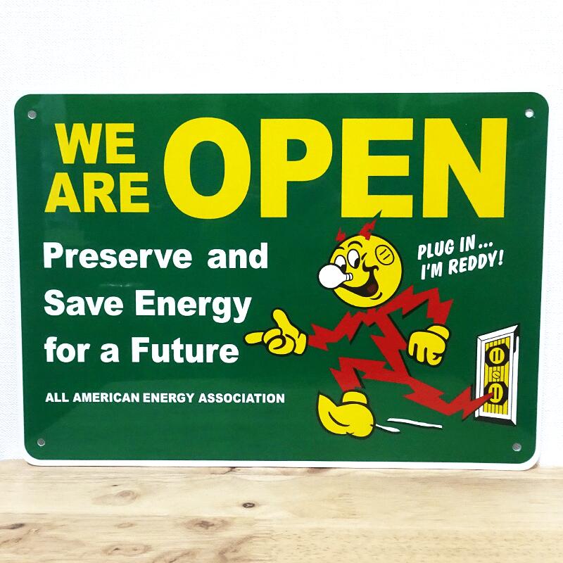 営業中サインプレート　昭和レトロ　電光看板　ビンテージ　店舗什器　OPEN Lサイズ】営業中 OPEN 開店 昭和レトロ サイン ランプ 看板 置物