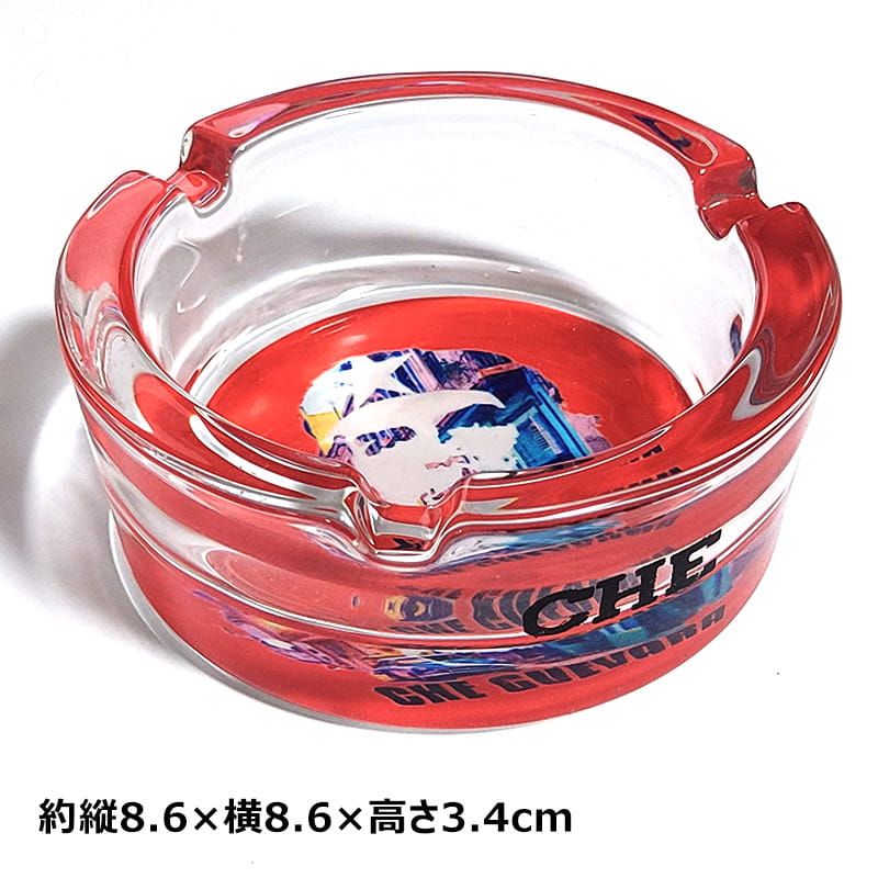 卓上灰皿 チェ・ゲバラ ガラス灰皿 ロゴ おしゃれ アッシュトレイ 銘柄