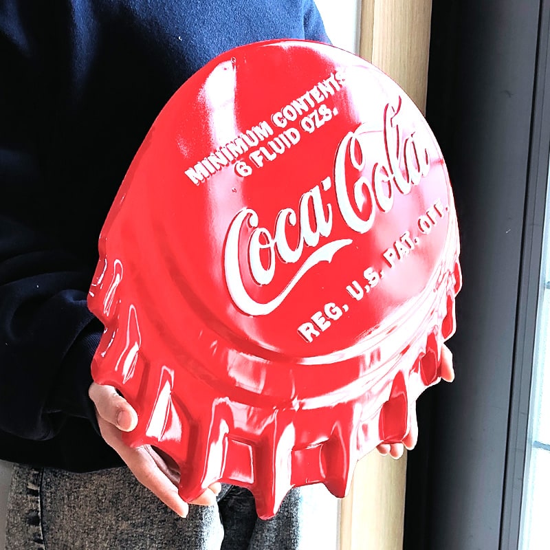 Coca Cola ブリキ看板 コカコーラ ボトルキャップ COCA-COLA