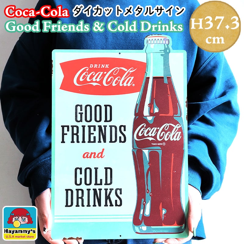 1990米国製 coca cola コカコーラ ブリキ看板 レトロ インテリア