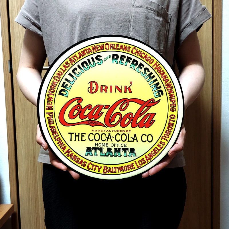 Coca Cola（コカコーラ） ブリキ看板 アンティーク ラウンドメタル