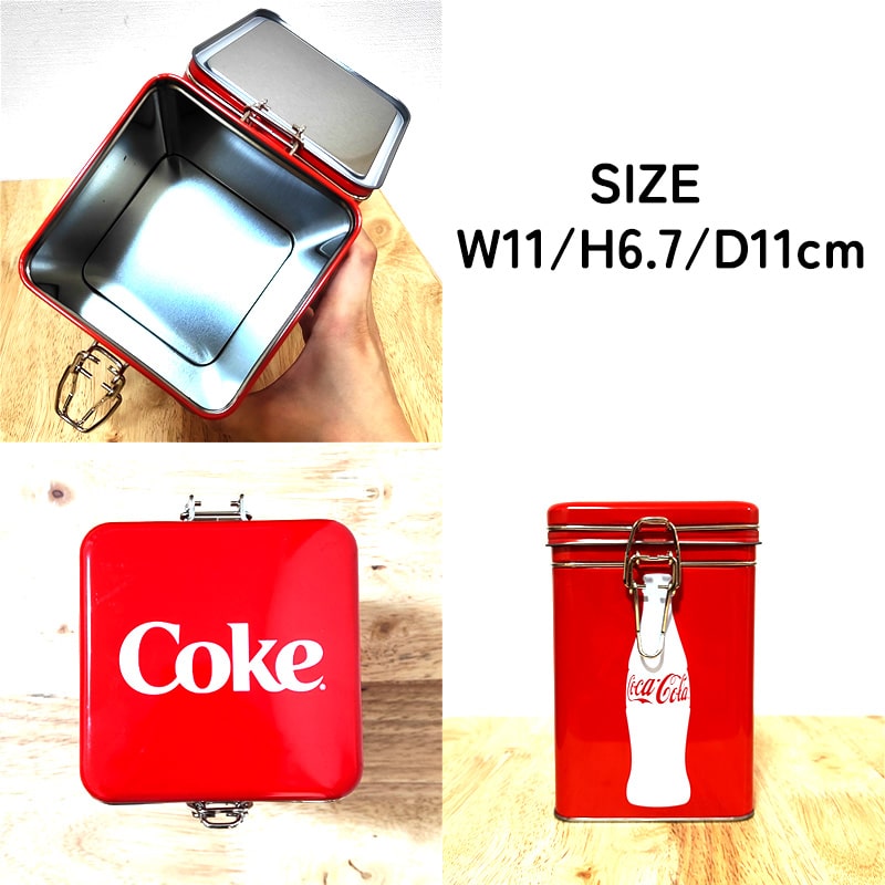 Coca Cola（コカコーラ） コカ コーラ 蓋付き 小物入れ かわいい 角型